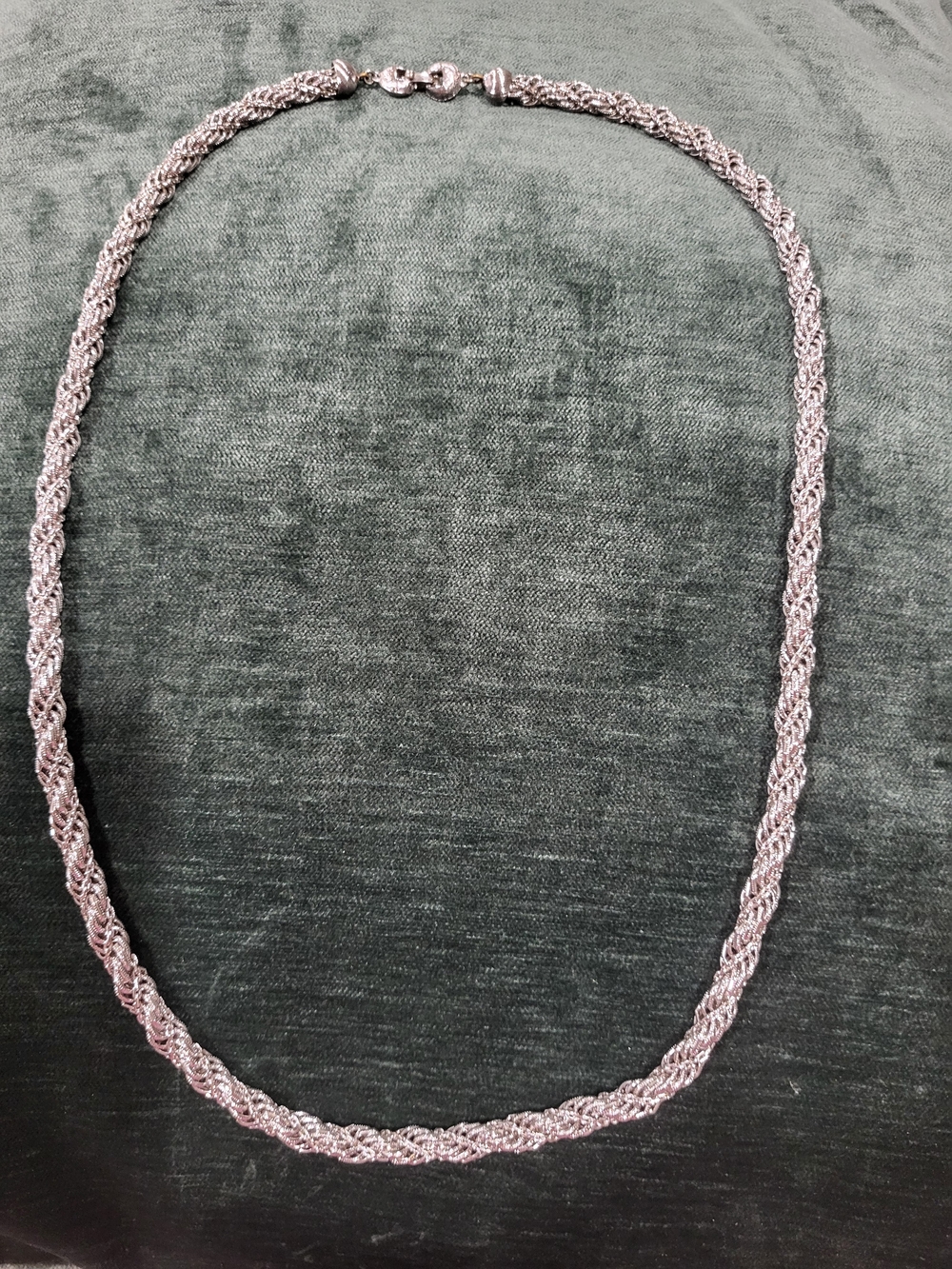 Monet Silver-Tone Braided Rope Necklace